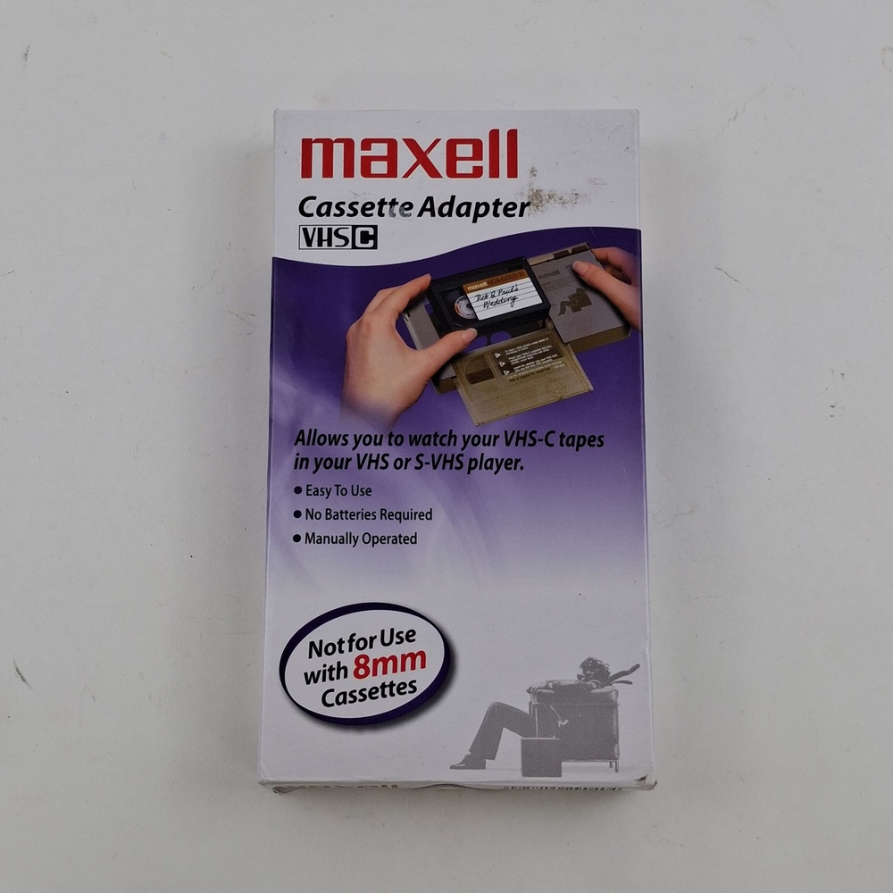 Maxell VP-CA VHS-C Cassette Adapter Gray Case For VHS VCR Players Video Tapes